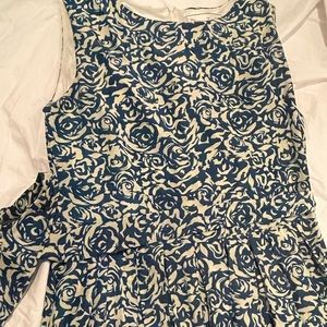 Teal Floral A line Dress. Size M/L